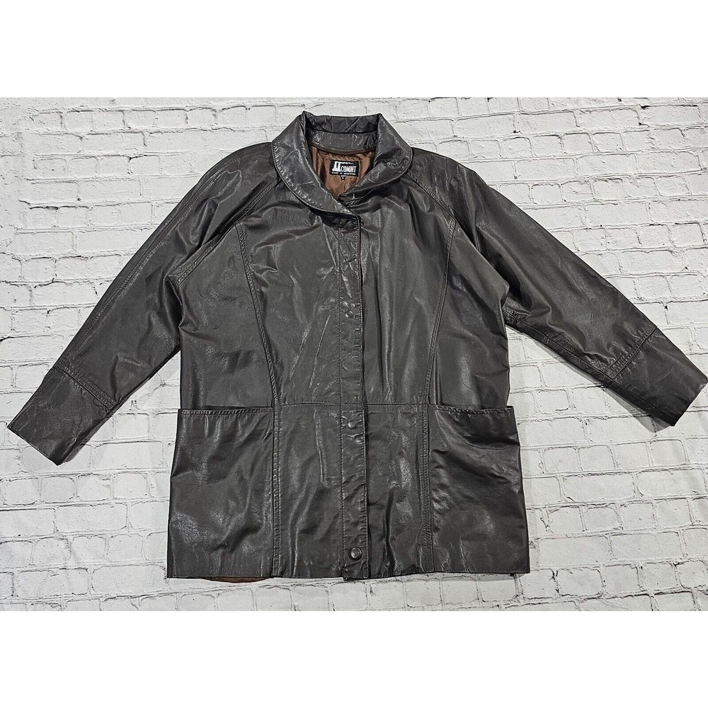 Vintage Comint Argentina Brown Leather Jacket Winter Coat MENS SIZE LARGE